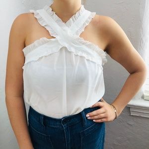 J.Crew Ruffled Drapey wrap-front top
